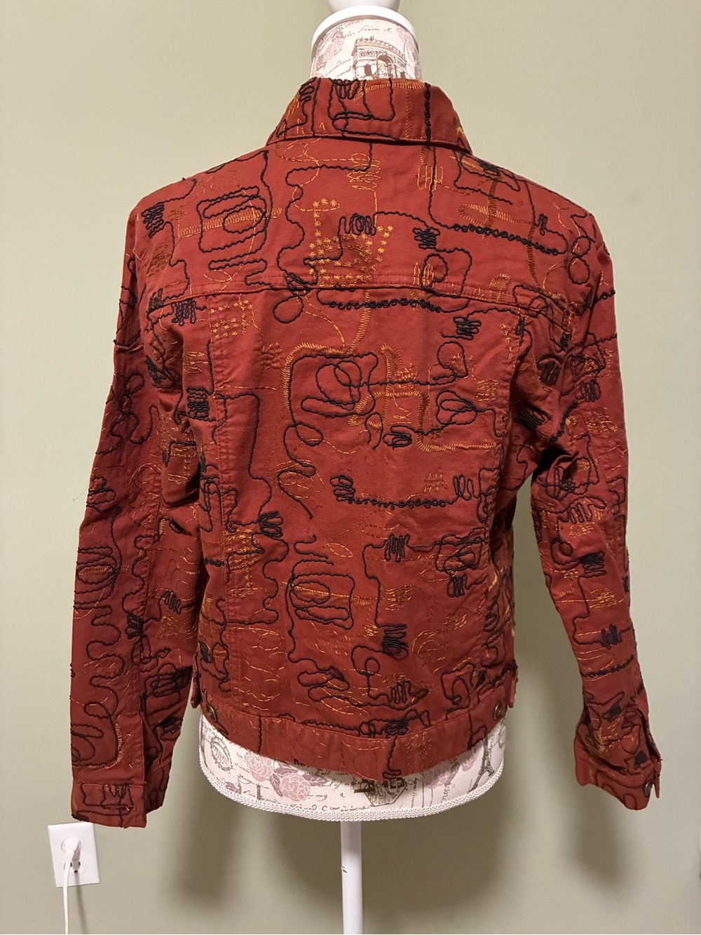 Ruby Rd. Rust Embroidered Jean Jacket - Picture 7 of 9